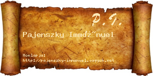 Pajenszky Immánuel névjegykártya